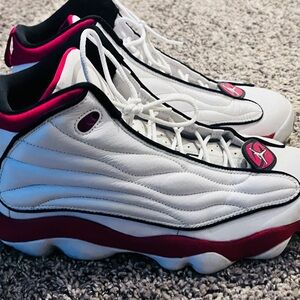 White and Red Athletic Sneakers